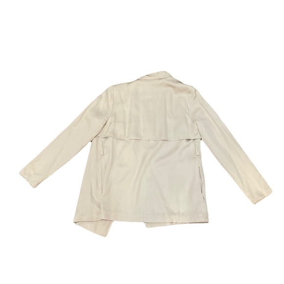 NWT Catherine Malandrino sz 2 100% Lyocell Light weight jacket Beige w/ Pockets - Picture 2 of 12